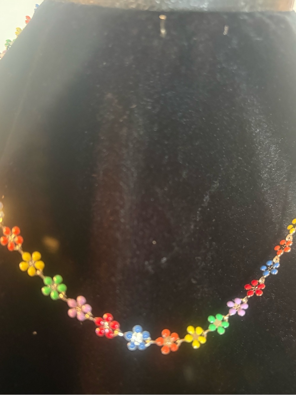 Multicolor Floral Enamel Necklace - Women Jewelry
